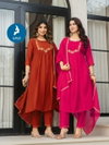 Desi Kudi By Kaya Mul Chanderi Wholesale Kurti With Bottom Dupatta In India